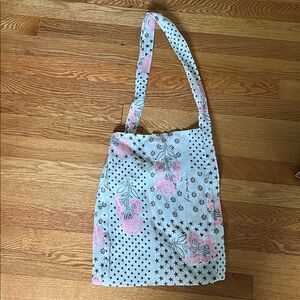 Free People Pink and Cream Floral Shoulder Bag